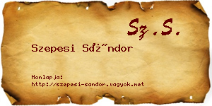 Szepesi Sándor névjegykártya