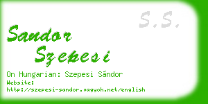 sandor szepesi business card